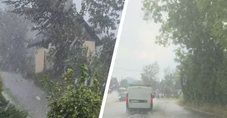 Potężne ulewy w Małopolsce. Ściana deszczu i grad