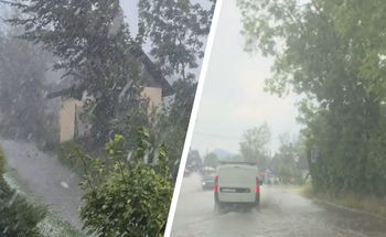 Potężne ulewy w Małopolsce. Ściana deszczu i grad