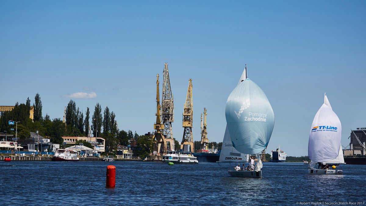 Materiały prasowe / Robert Hajduk, www.polishmatch.pl / Na zdjęciu: Jachty podczas Szczecin Match Race 2017