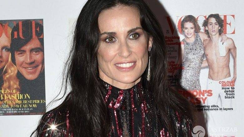 Suknia: Roberto Cavalli. Demi Moore, gala z okazji 100 lat brytyjskiej edycji "Vogue" (fot. ONS)