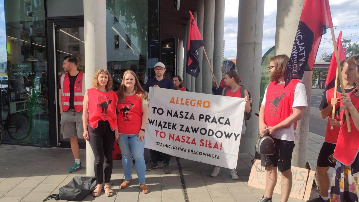 Związek zawodowy Allegro protestował pod siedzibą w Poznaniu
