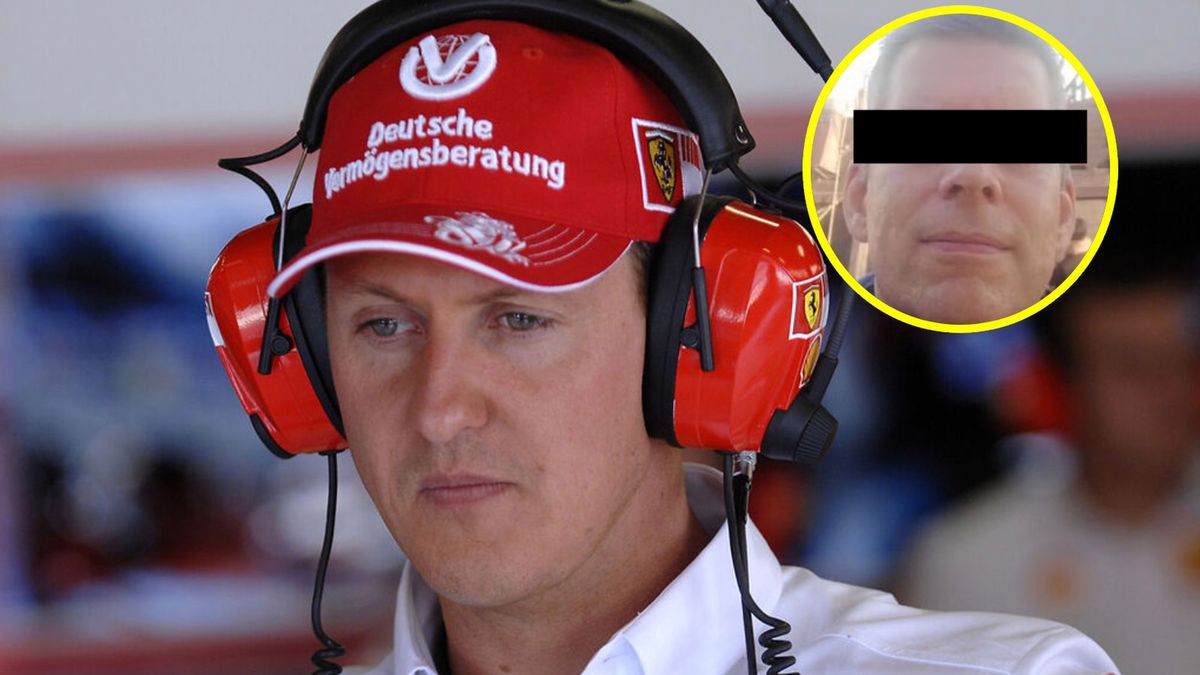 Materiały prasowe / Ferrari, Facebook / Na zdjęciu: Michael Schumacher, w kółku skazany Markus F.