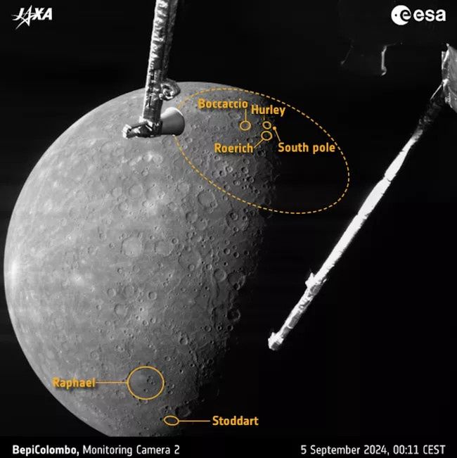 Zdjęcia Merkurego przesłane przez sondę BepiColombo