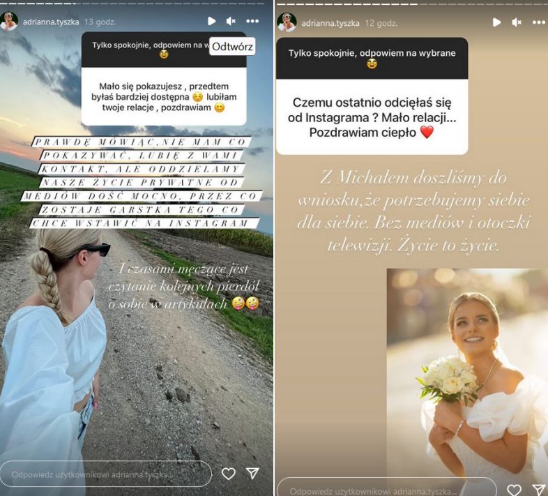 Ada odpowiedziała na wybrane pytania fanów na swoim Instastories 