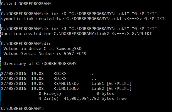 Dowiązania symboliczne w Windows