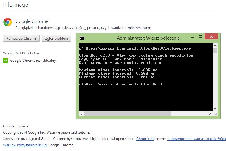 Chrome zwiększa częstotliwość do 1 ms powodując krótszą pracę na baterii