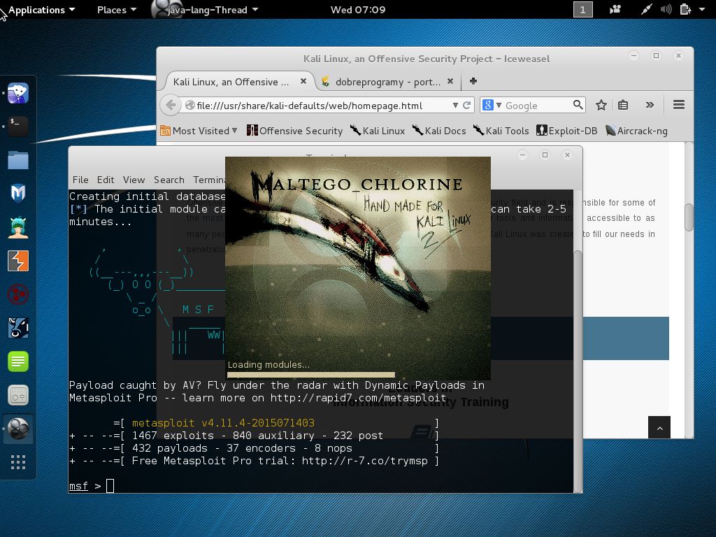Pulpit GNOME 3.14 nowego wydania Kali Linuksa