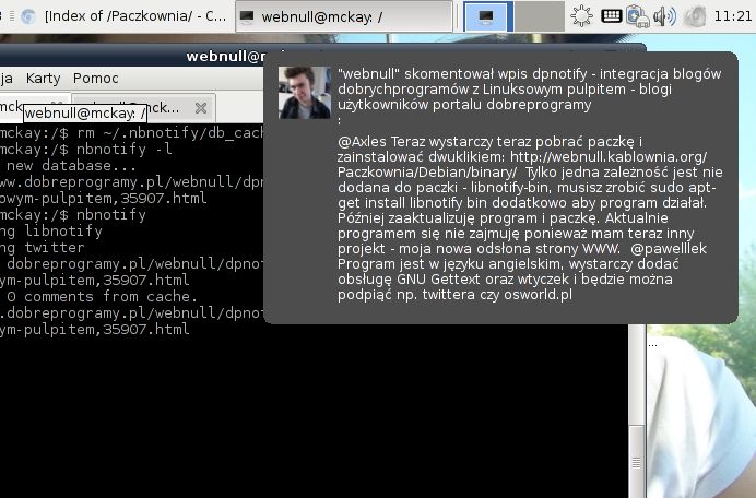 nbnotify 0.3 - powoli ewoluujemy naprzód! Integracja blogów z Linuksem