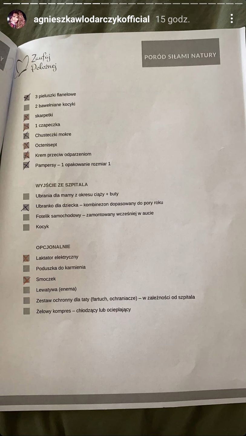 Agnieszka Włodarczyk spakowała się na porodówkę