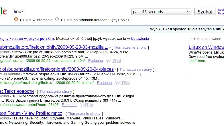 Wyszukiwanie w Google w czasie rzeczywistym 1
