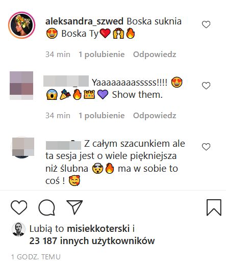 Komentarze zachwyconych internautów na profilu Dody