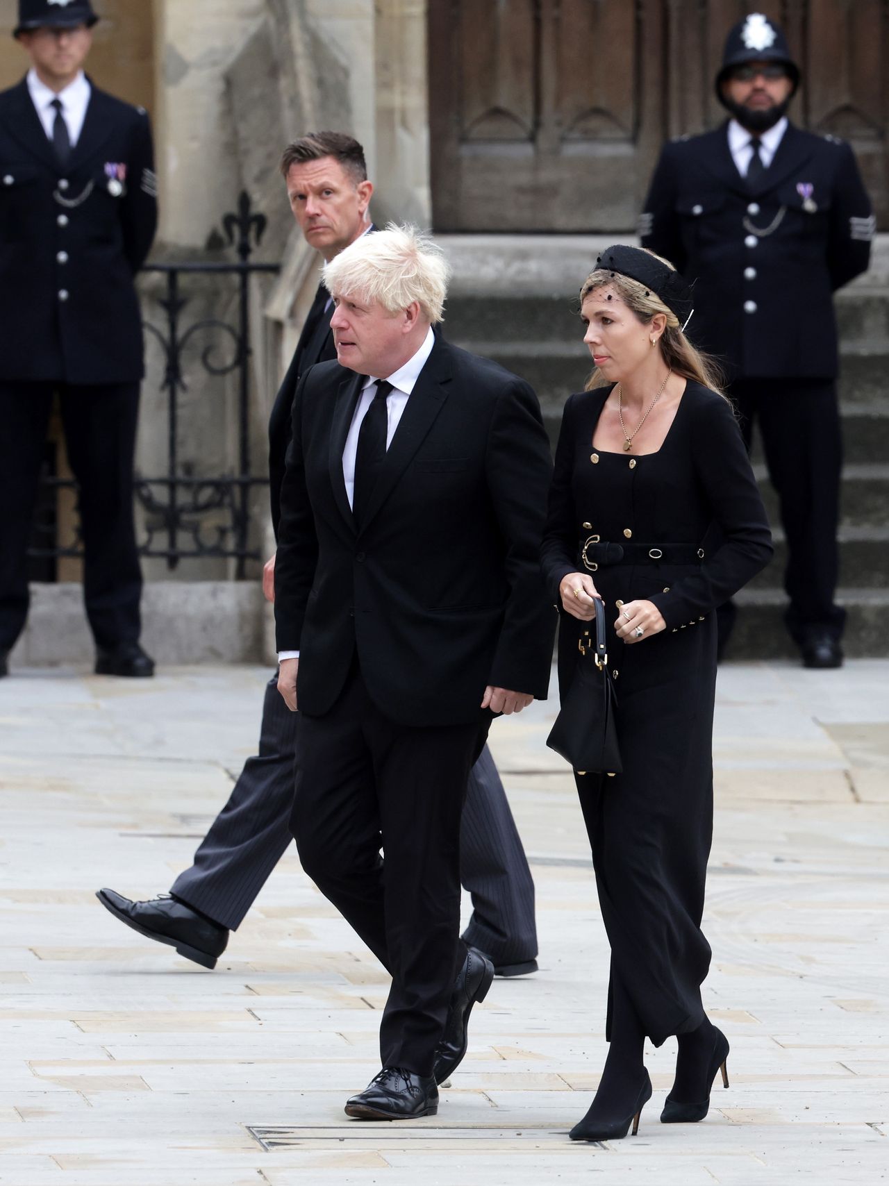 Boris i Carrie Johnson na pogrzebie królowej Elżbiety II
