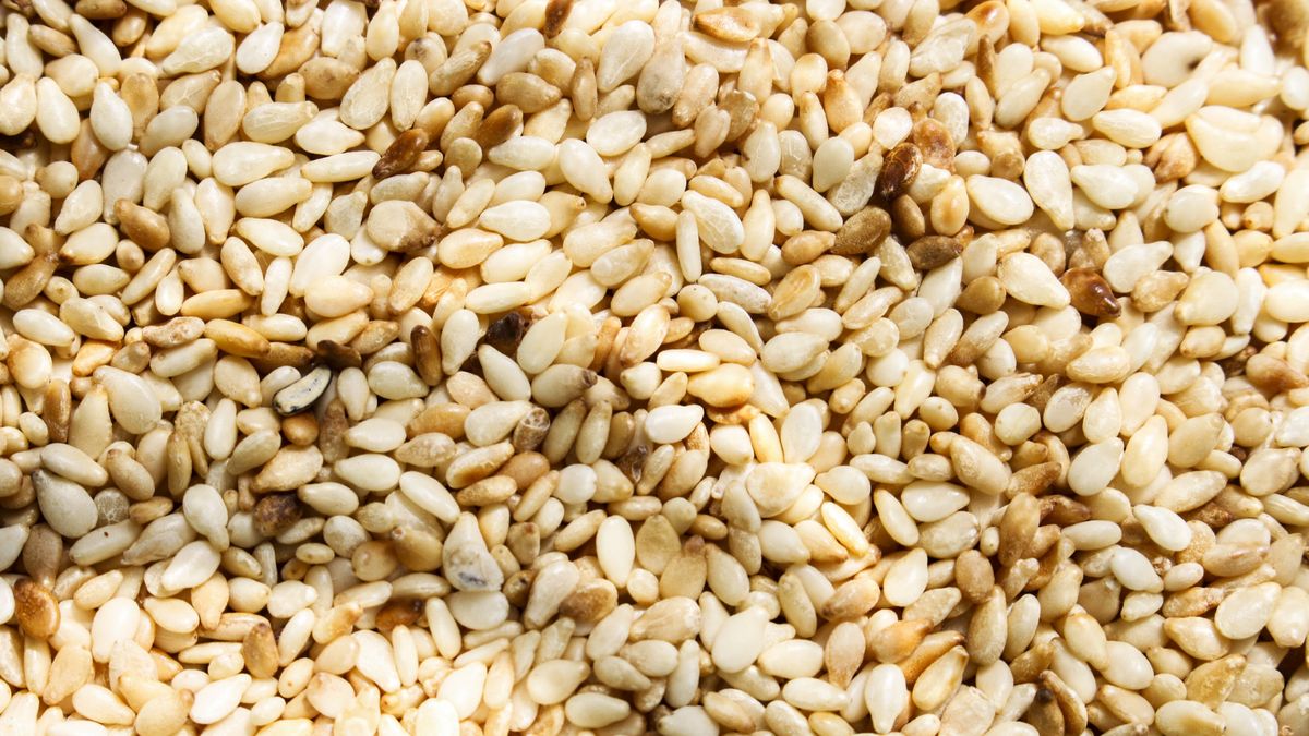 Sesame seedsSesame seeds in big glass jar look from the top can be used for background of some healty cooking cookbookvaximilianoriental, component, eastern cuisine, sesame butter, sesame paste