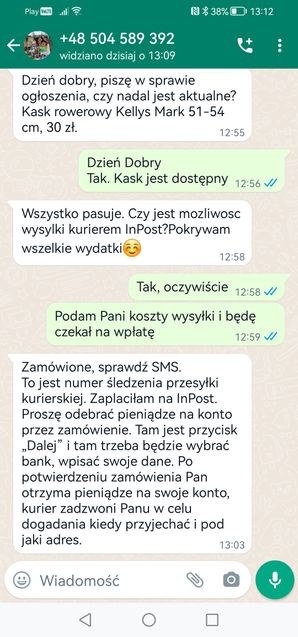 Rozmowa na WhatsAppie