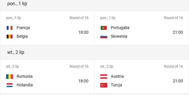 Faza pucharowa EURO 2024 1/8