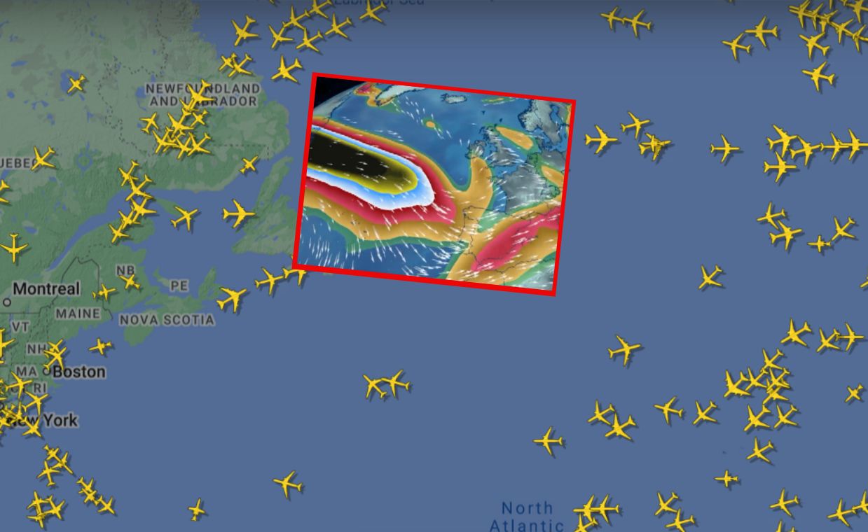 Surprising occurrence: planes flying over the Atlantic at remarkable speeds