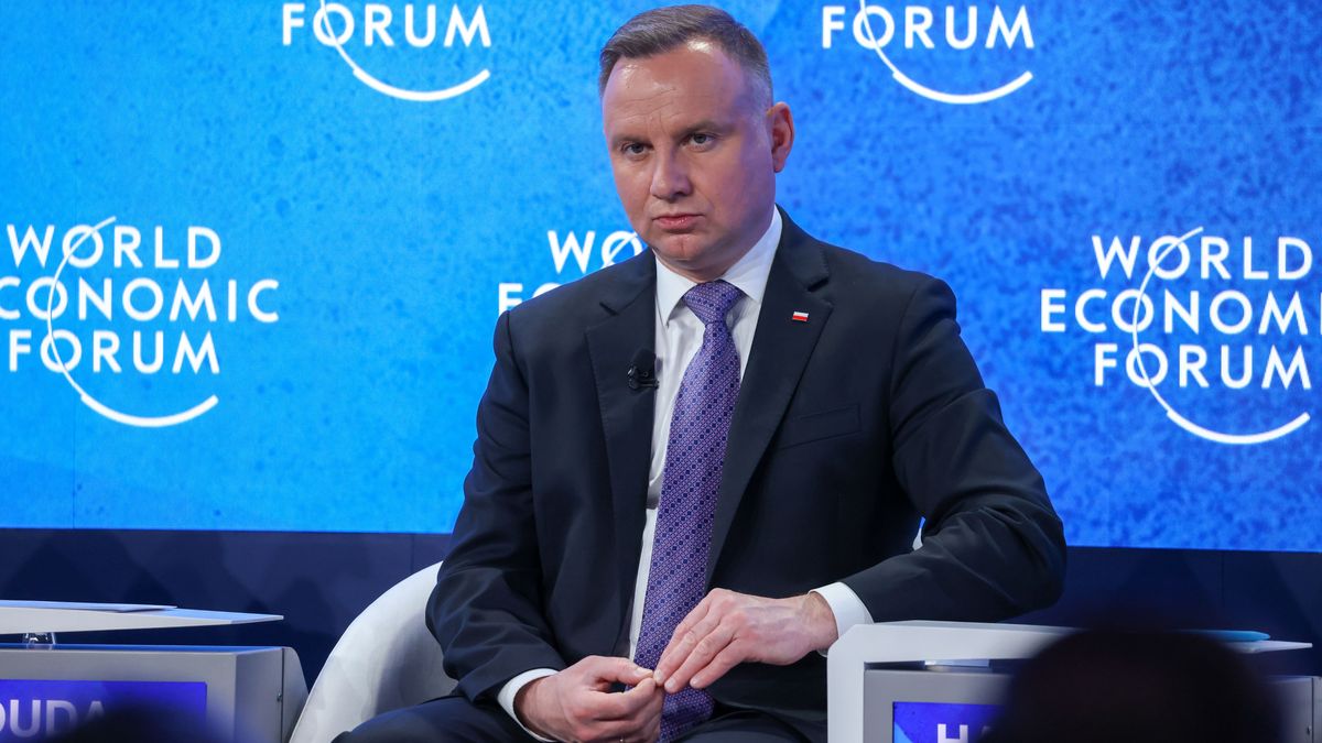Prezydent Andrzej Duda podczas Światowego Forum Ekonomicznego w Davos w 2022 r.