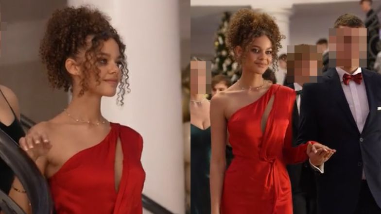 Emilia Dankwa na studniówce miała WŁASNEGO KAMERZYSTĘ. Tak udokumentowano poloneza pierwszej pary (WIDEO)