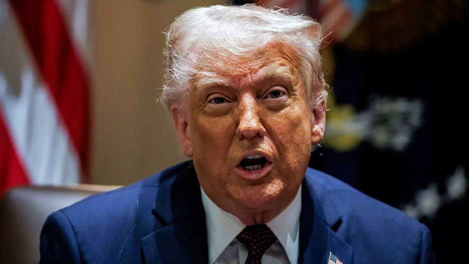 US President Donald Trump speaks during a cabinet meeting at the White House in Washington, DC, US, on Monday, March 24, 2025. Trump reiterated his call for the Federal Reserve to cut interest rates during a Cabinet meeting on Monday, as he continues to push the central bank on monetary policy. Photographer: Samuel Corum/Sipa/Bloomberg via Getty Images