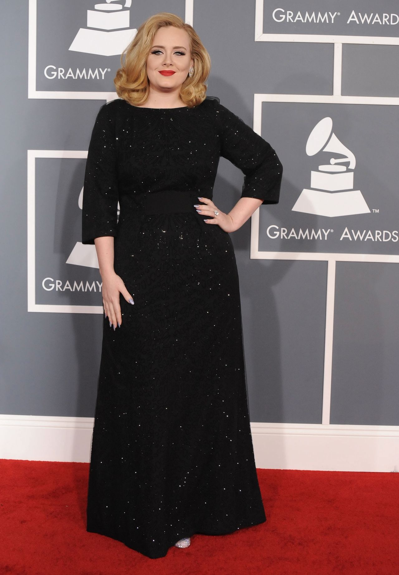 Adele na rozdaniu nagród Grammy w 2012 r.