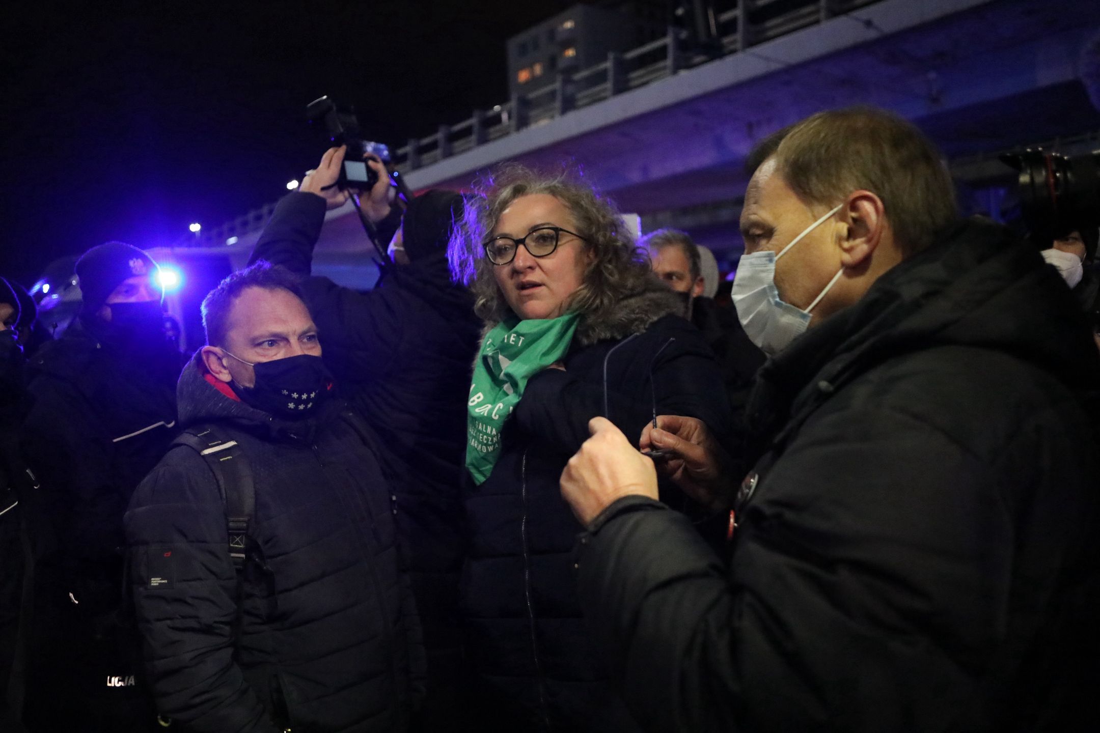 Warszawa. Protest na rondzie Czterdziestolatka