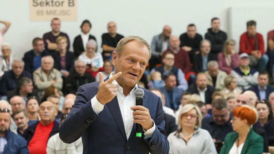 Donald Tusk
mieszka�cy, objazd kraju, Platforma Obywatelska, PO, przewodnicz�cy, spotkanie, wyborcy, zwolennicy