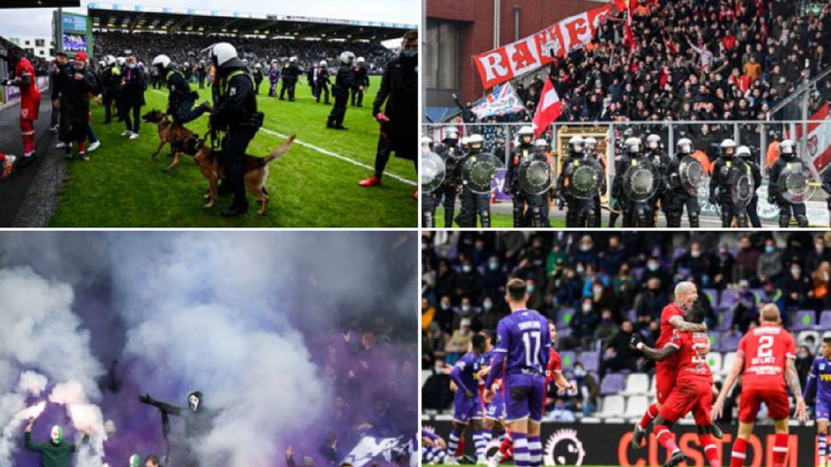 Skandal w derbach rozegranych w lidze belgijskiej, screen: Richard Fleming, Twitter