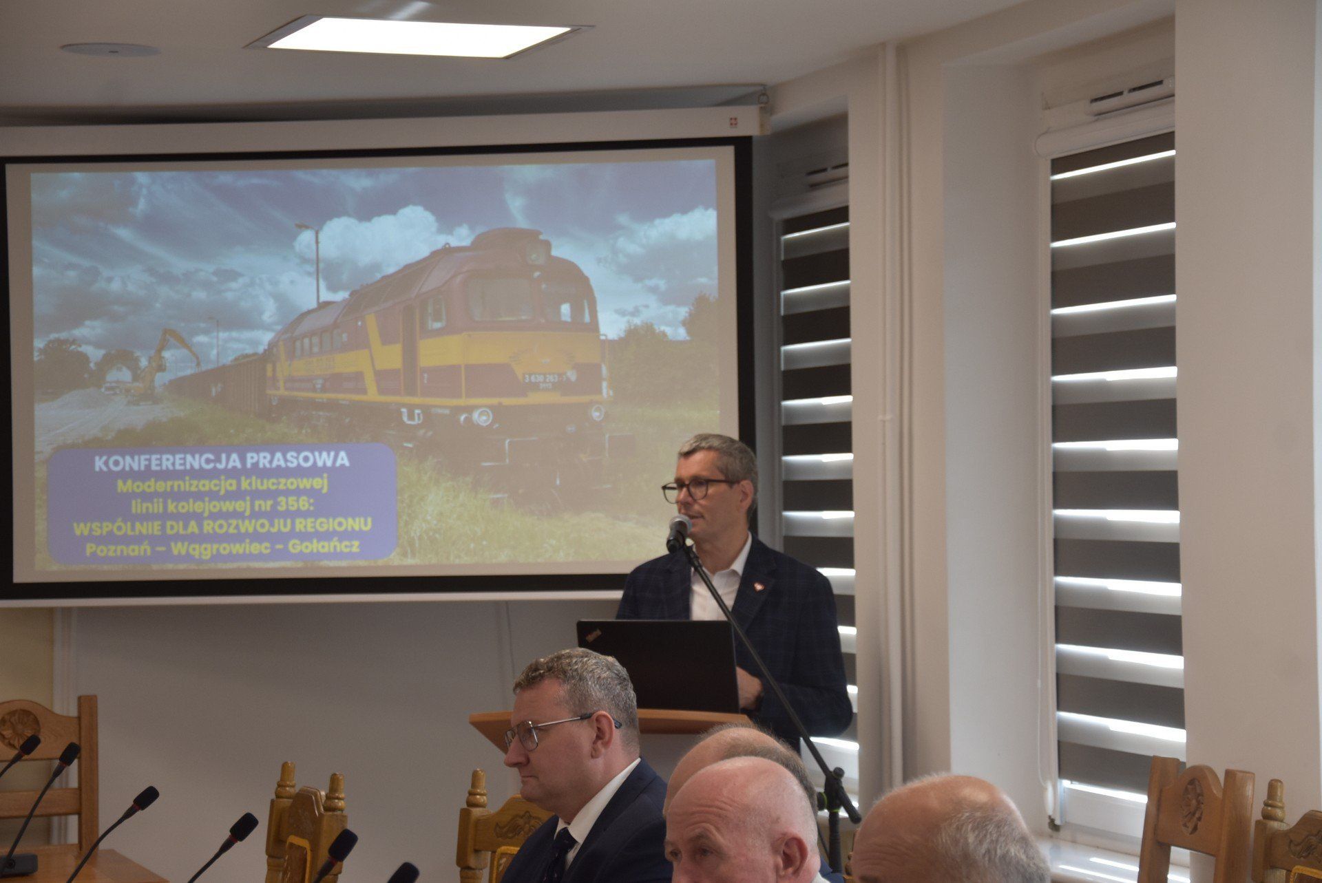 konferencja prasowa pt. Modernizacja kluczowej linii kolejowej nr 356: Wspólnie dla rozwoju regionu Poznań - Wągrowiec - Gołańcz - Gołańcz 21 lipca 2025