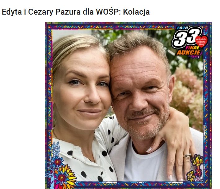 Małżeństwo wystawiło na aukcję wspólną kolację