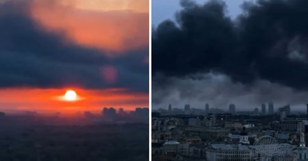 Kłęby dymu nad Kijowem. Oto skutki nocnego ataku Putina