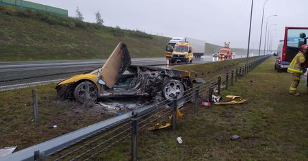 Lamborghini gallardo w ogniu. Groźny wypadek na A1 pod Toruniem