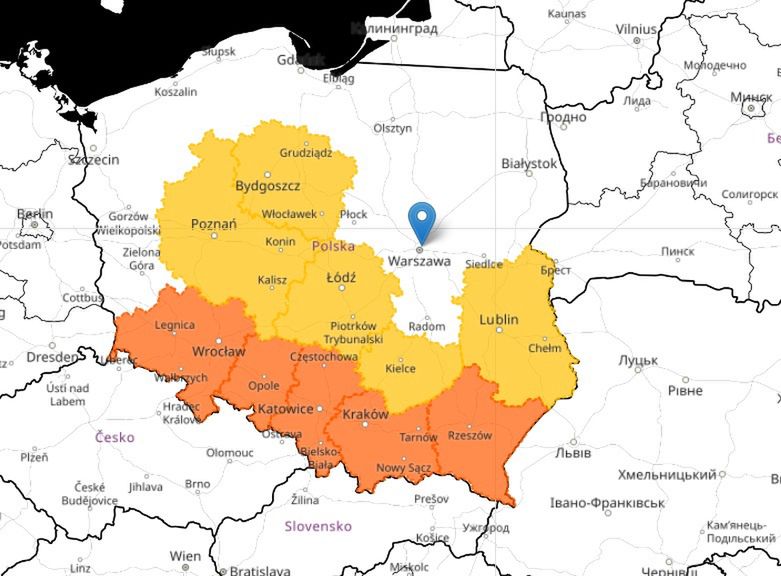 pogoda, deszcz, mapa