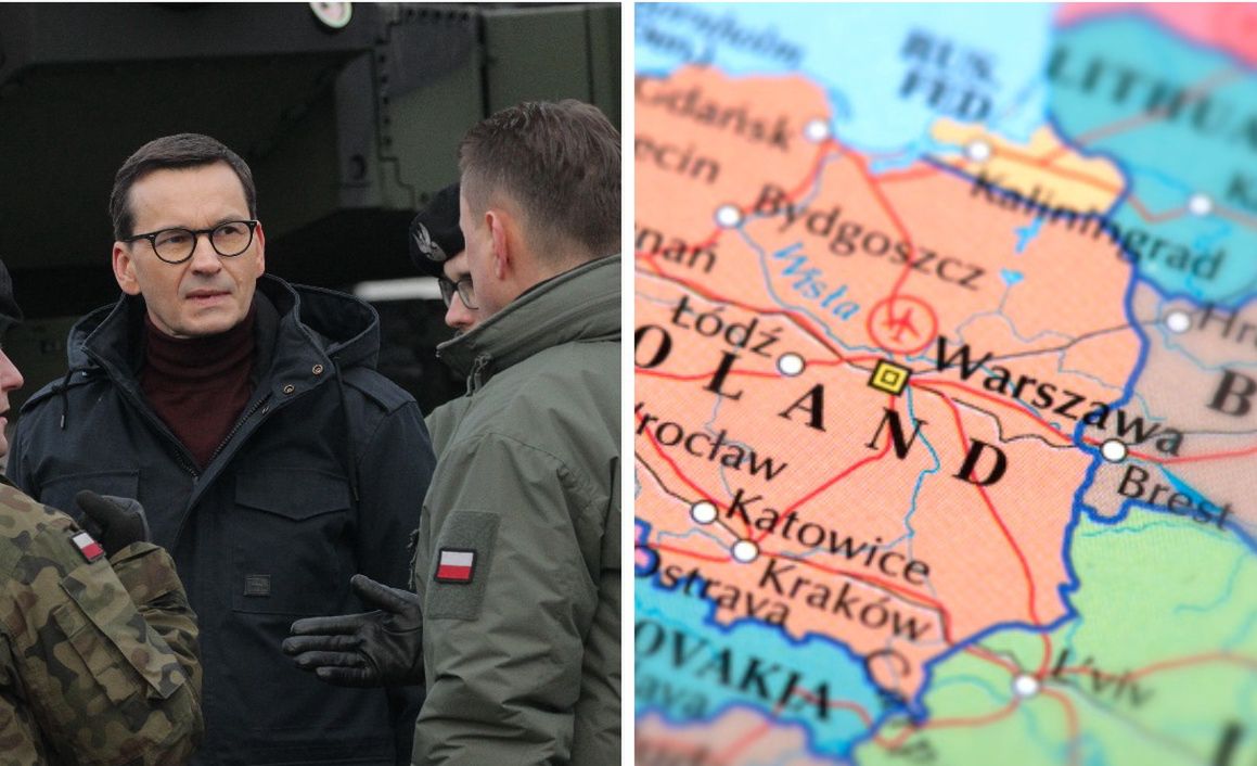 Na zdjęciu po lewej Mateusz Morawiecki podczas przekazania czołgów K2 żołnierzom Wojska Polskiego w bazie 20. Brygady Zmechanizowanej w Morągu