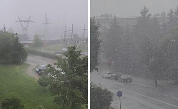 Burze nad Polską. Grad i deszcz taki, że aż zrobiło się biało