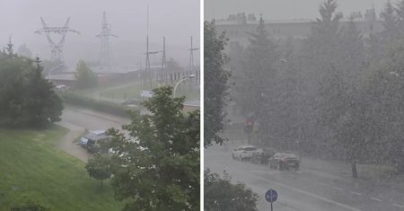 Burze nad Polską. Grad i deszcz taki, że aż zrobiło się biało