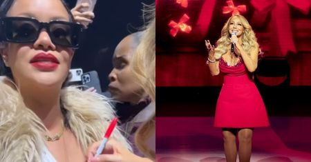 Rihanna ekscytuje się, że Mariah Carey podpisała się jej na piersi: "K**wa, to jest epickie"