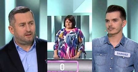 Nietaktowny Norbi gratuluje uczestnikowi "Koła fortuny" utraty wagi. Obok stała kobieta w większym rozmiarze... "Brawo! JESTEŚ ZDROWY"