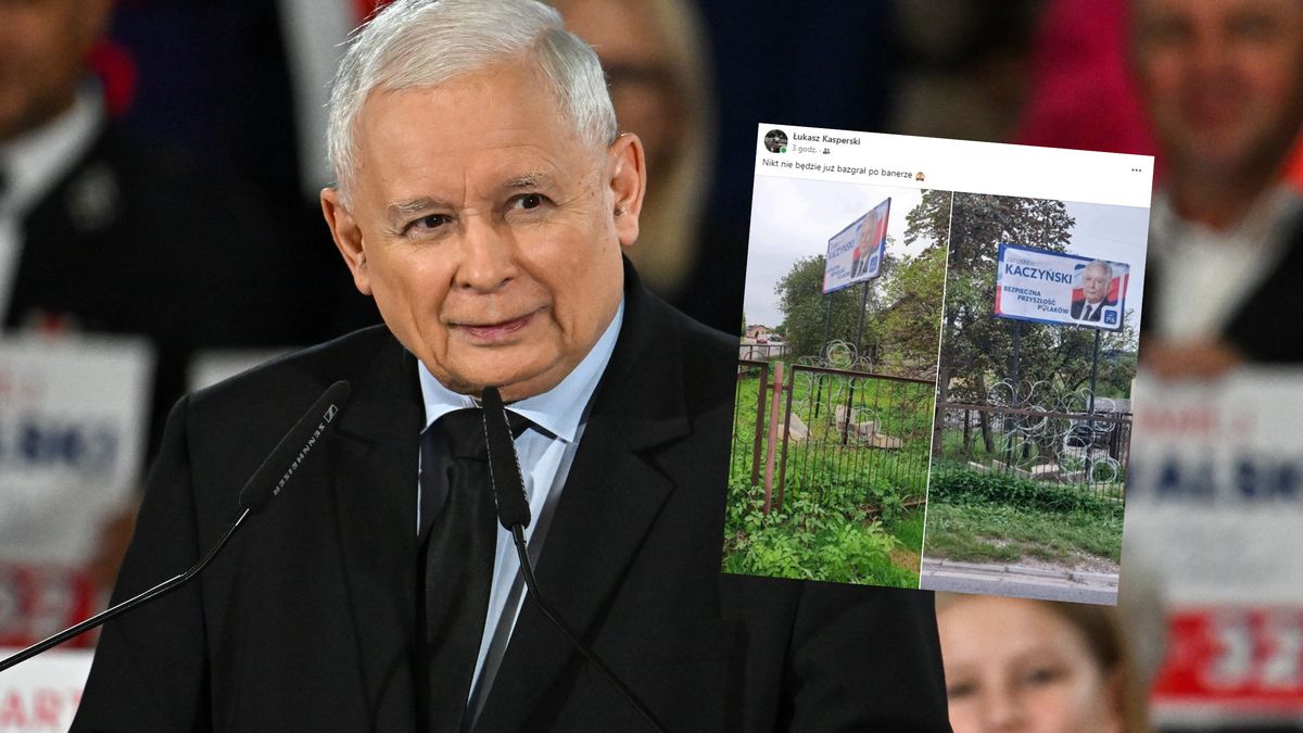 Tak "chronią" billboardu Kaczyńskiego
