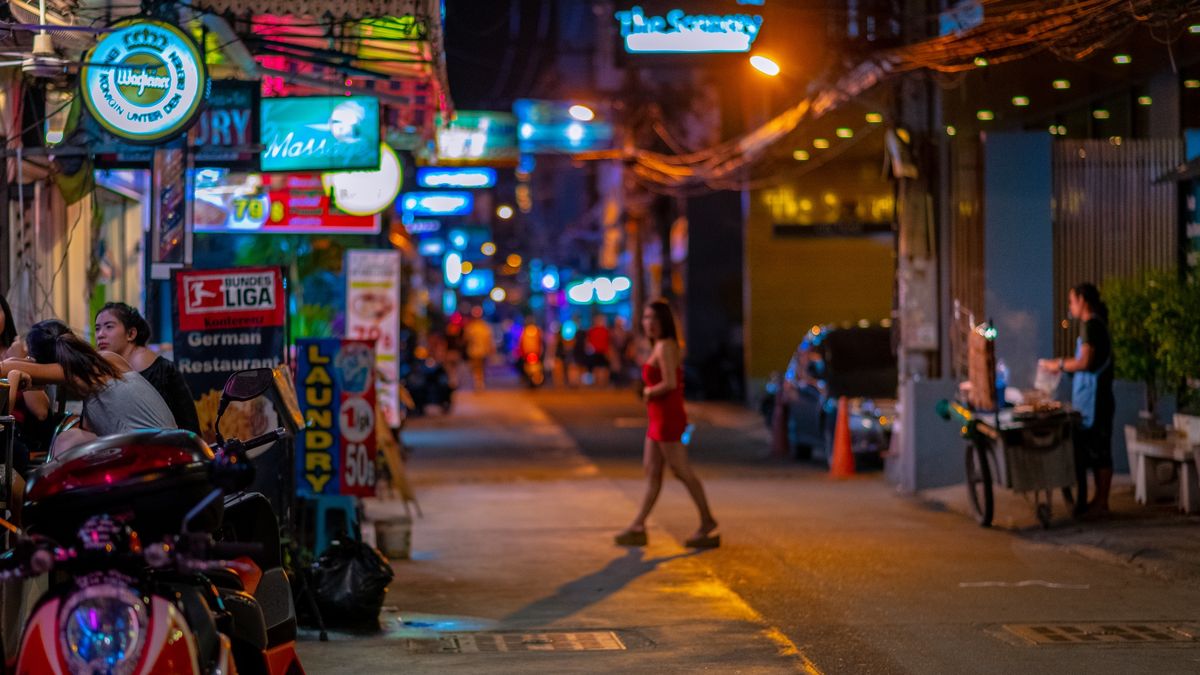 Walking Street w Pattaya w Tajlandii