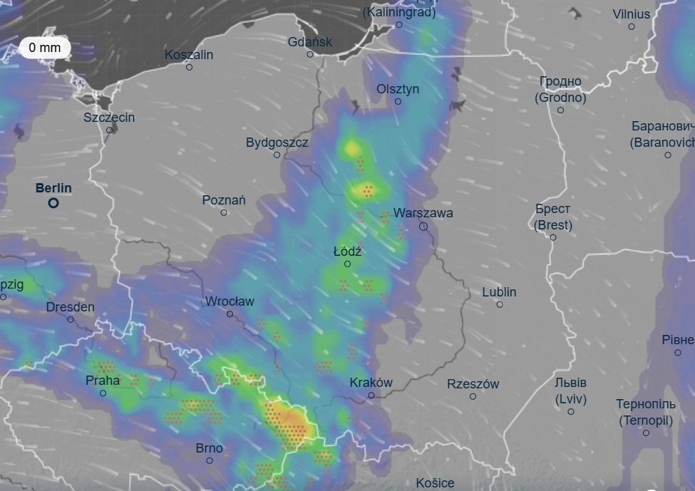 Deszczowy front przejdzie nad krajem