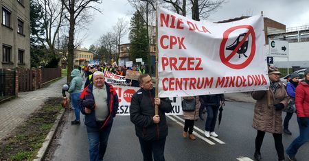 Na Śląsku protestowali przeciwko CPK. Dołączyło wsparcie z okolic Baranowa