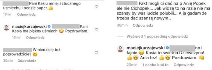 Maciej Kurzajewski broni Kasi Cichopek przed krytyką widzów.