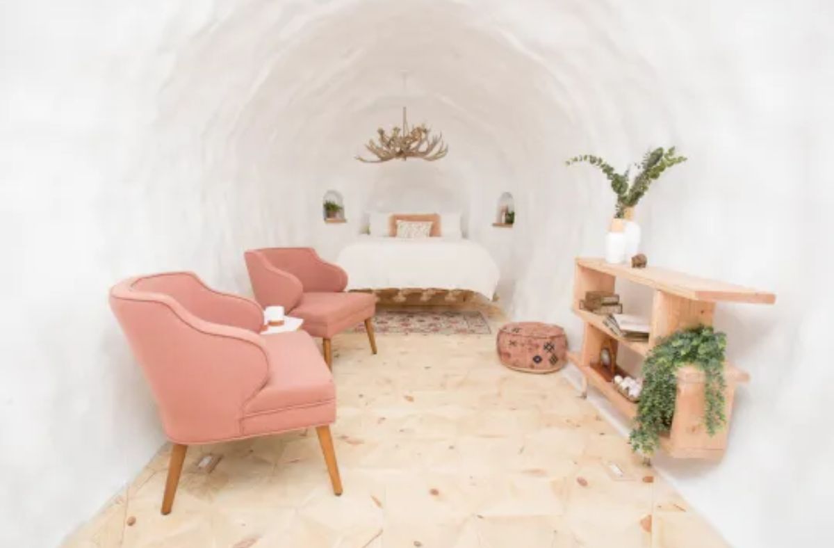 Stylish interior of a gigantic potato