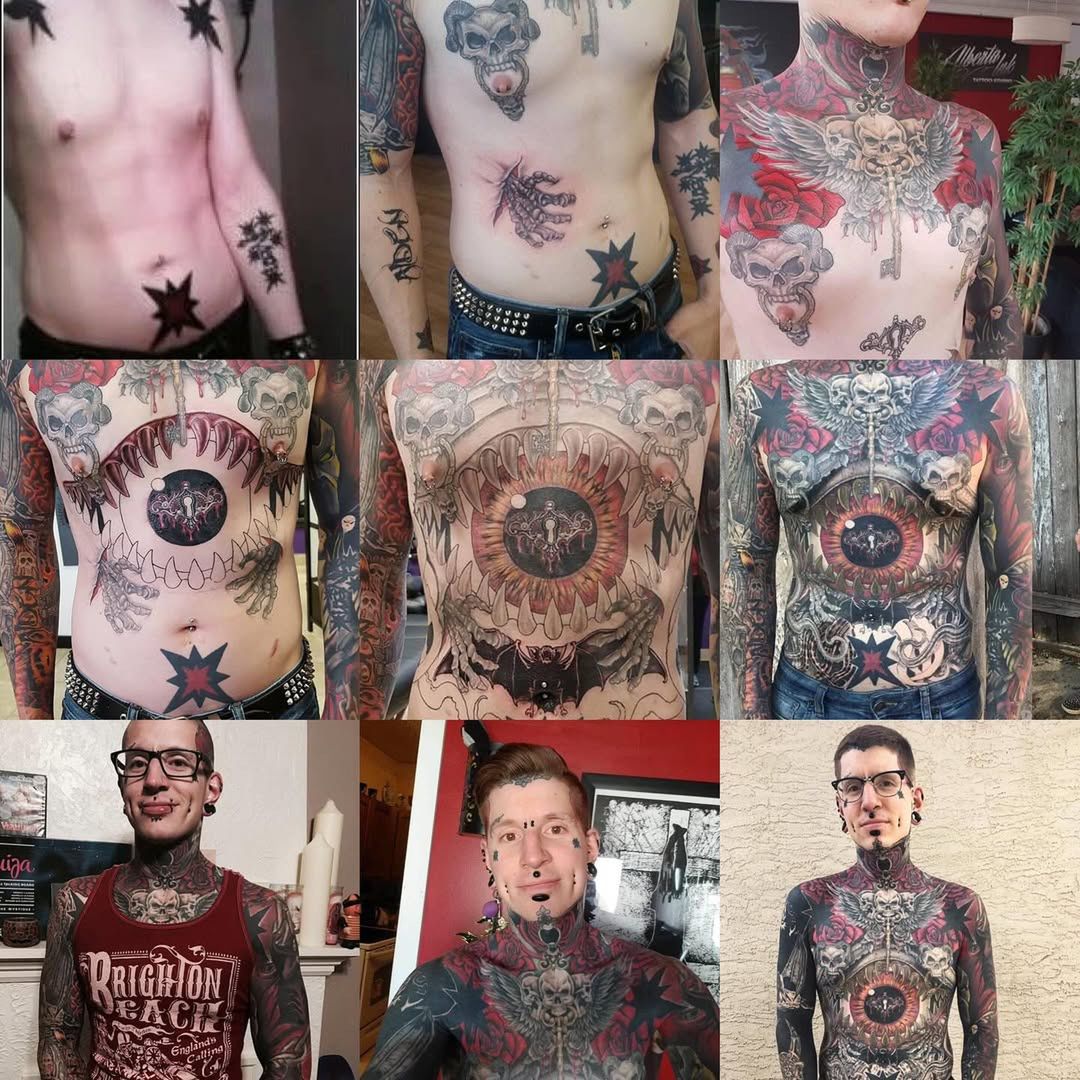 Jeremy "Remy" Schofield na początku przygody z tatuażami