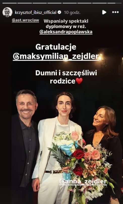 Krzysztof Ibisz, Anna Zejdler i Maksymilian Zejdler
