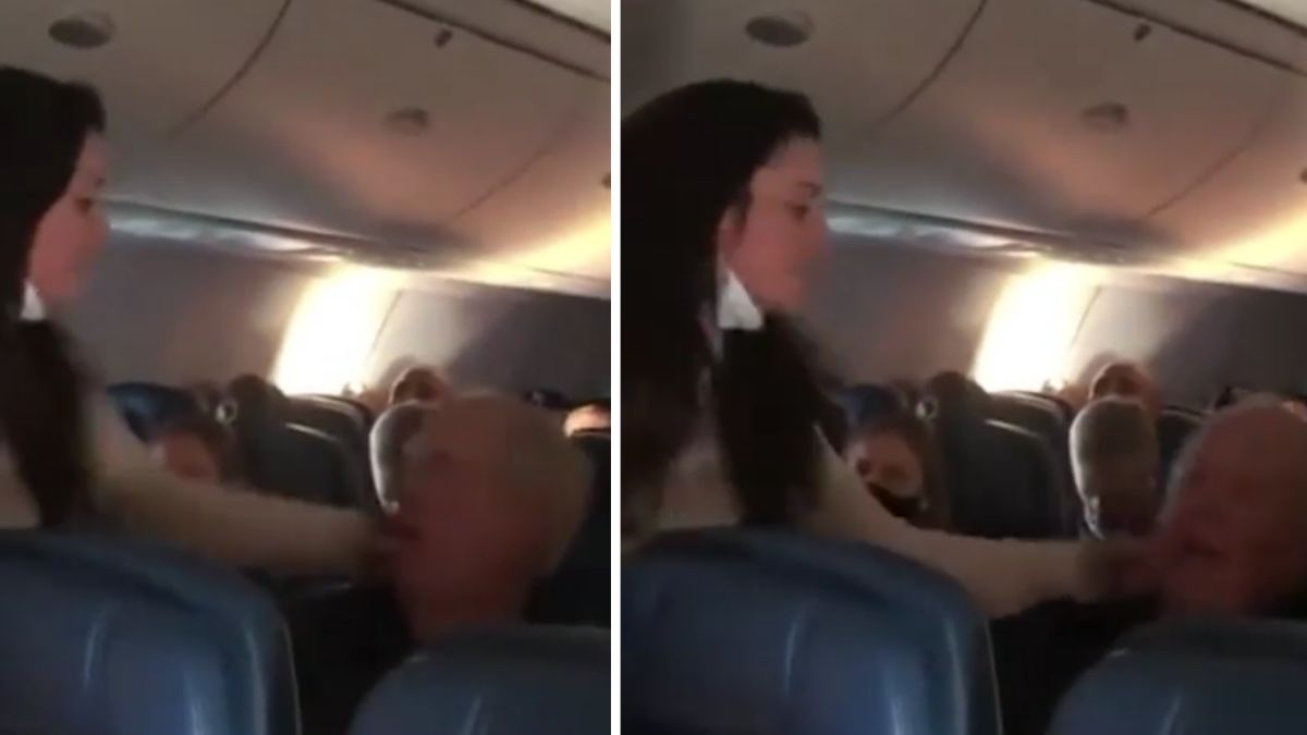 kobieta samolot uderzyla starszego pana