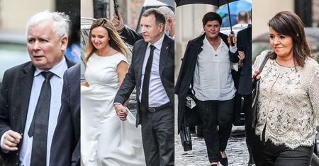 Świeżo poślubieni Jacek Kurski i jego żona zmierzają na przyjęcie w doborowym gronie. Wśród gości Jarosław Kaczyński, Beata Szydło i Danuta Holecka (ZDJĘCIA)
