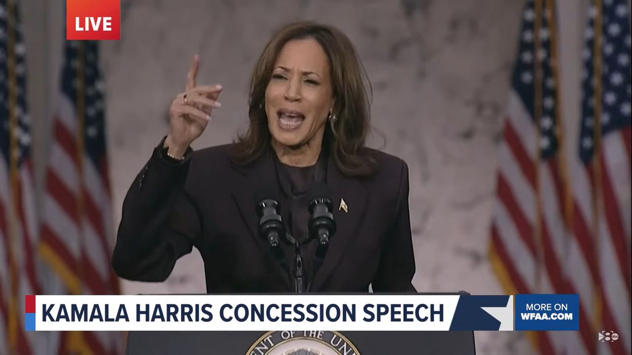 Kamala Harris po ogłoszeniu wyników wyborów prezydenckich