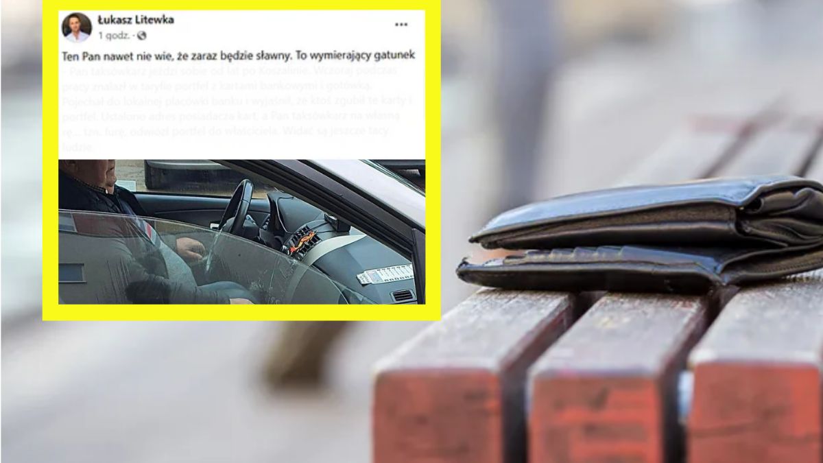 Taksówkarz z Koszalina pomógł klientowi odzyskać portfel 