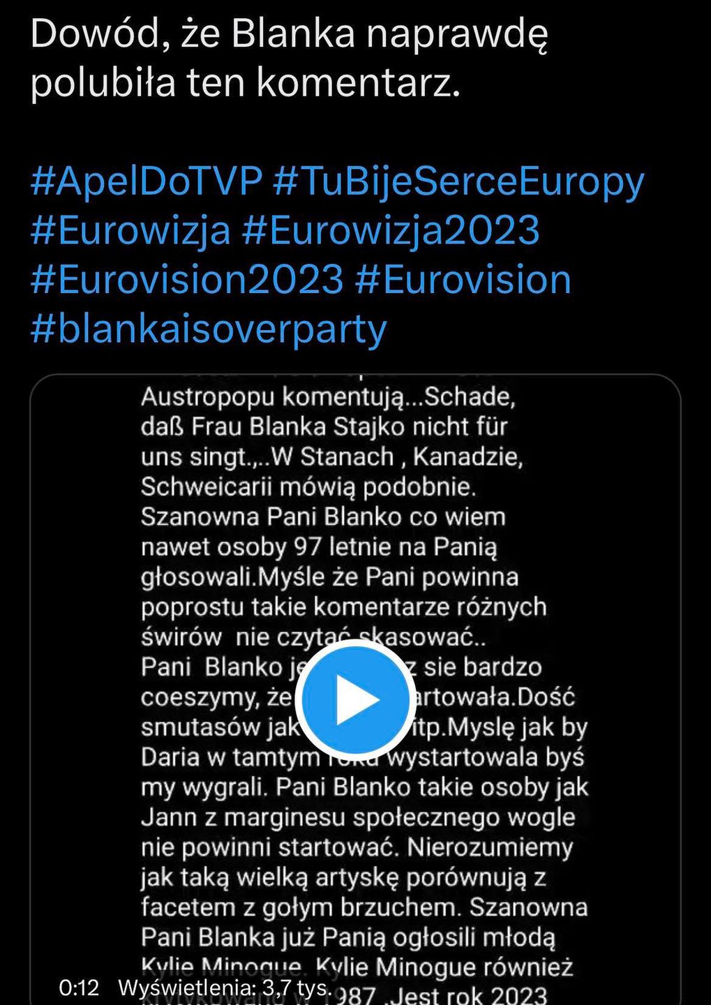 Blanka polubiła komentarz obrażający Janna. Internauci oburzeni